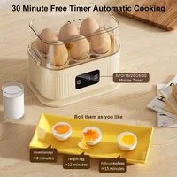 Chaudière à œufs électrique, Mini cuiseur à œufs avec minuterie, arrêt automatique, cuiseur à vapeur pour petit déjeuner, Machine à œufs bouillies pour 6 œufs 3