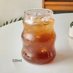 Heat-Resistant Transparent Glass Tumbler - Stripe Design, Multiple Sizes - Glass (530ml A)