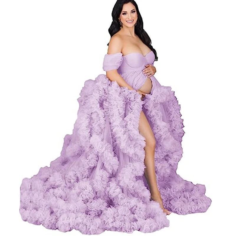 Pretty Fluffy Tulle Maternity Dresses vestidos para embarazadas - Main Image