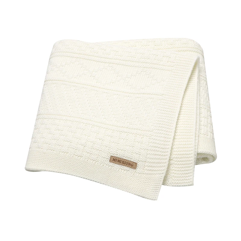 Newborn Baby Blankets Breathable Knitted Infant 100*80cm Crib Cellular