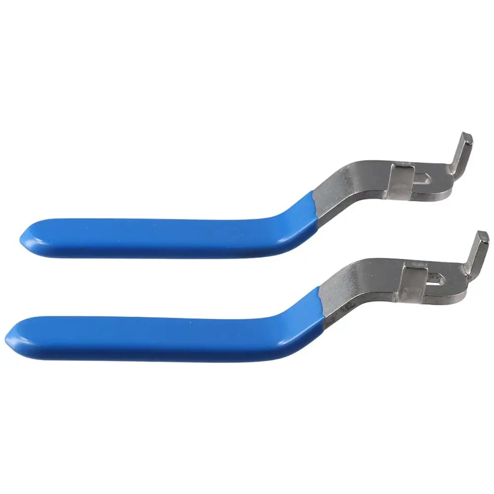 Lever Handle Iron Chrome Plated Replacement Quarter Turn with Plastic Grip Blue for DN25 Ball Valve 2Pcs
