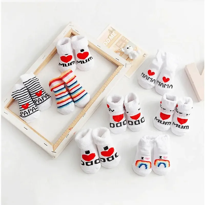 Cotton Socks Baby Socks Spring Summer Baby Girls Boys 0-6 Months Letter Printed