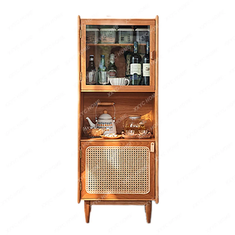 

Solid Wood Storage Locker Simple Home Small Apartment Wine Cabinet Living Room Tea Cabinet TV Side Cabinet