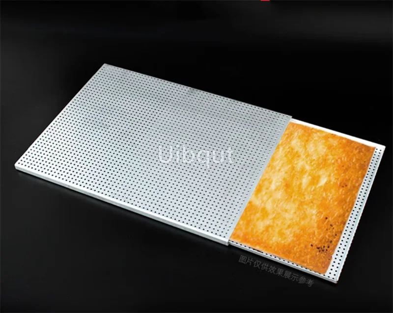 Bandeja para hornear hojaldre rectangular Mille Feuille molde para repostería plato perforado horno París tienda dulce b