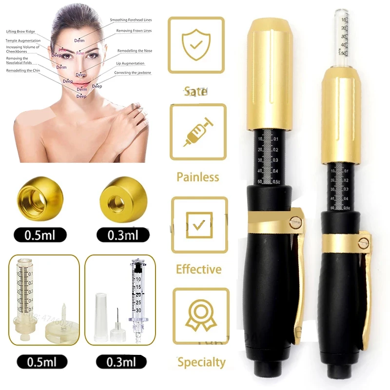 Newest 2 in 1 hyaluron Pen Hyaluronic Acid pen lip filler injection Pen Massage Atomizer Pen Anti Wrinkle Water Syringe Needle newest 380ml wireless electric sanitizer sprayer usb nano blue light steam spray disinfection gun garden household atomizer tool