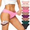 Seamless Cotton Menstrual Panties 4-Layer Leakproof Fast Absorption Teenager Macaron Period Panties Mid-Rise Incontinence Undies 1