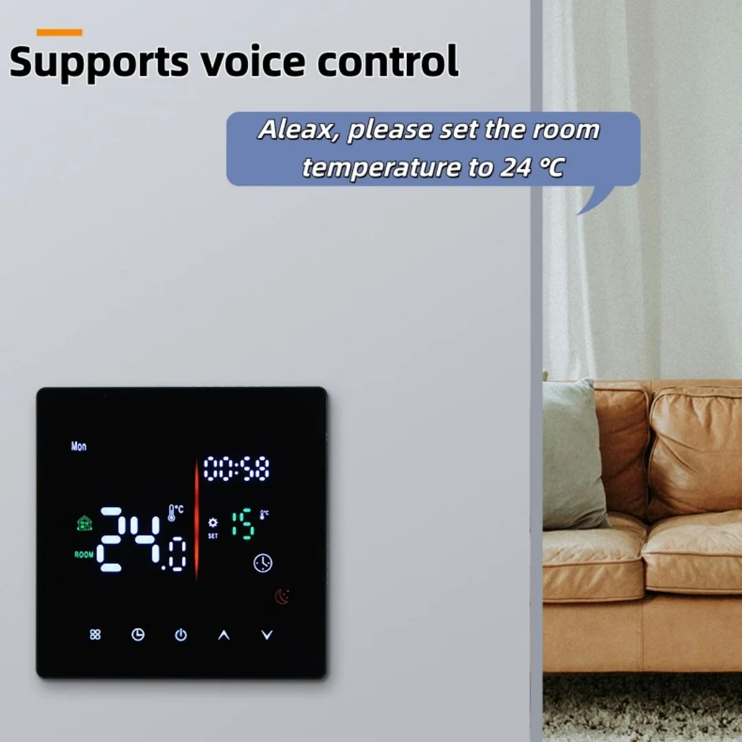 AC 90?240V LED 터치스크린 스마트 WiFi 온도 조절기(바닥 난방/가스 보일러/온수 난방 시스템용)