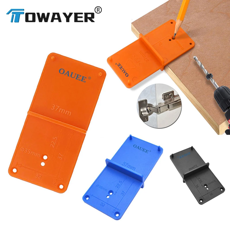 

35/40mm Hinge Hole Drilling Guide Plastic Punch Opener Locator Template Door For Cabinets Installation Hole DIY Woodworking Tool