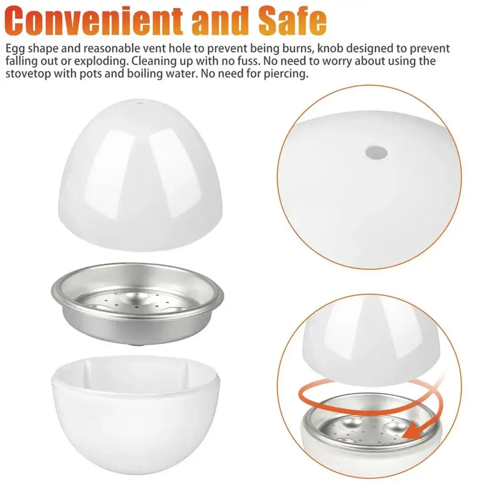 Microwave Egg Cooking Tool Steamer Boiler Cooker 4 Eggs Capacity Easy Quick 5 Minutes Hard Or Soft Boiled Kitchen Cooking Tools egg cooker