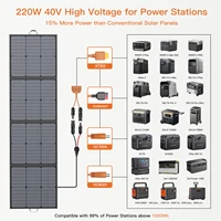 MHPOWOS 40V 220W panneau solaire pliable, chargeur solaire Mobile étanche IP67 pour alimentation, ordinateur portable, générateur solaire, pêche 2