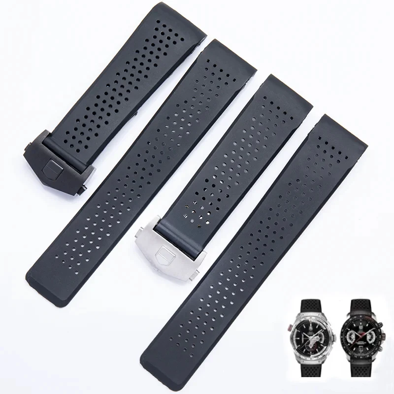 Cinturino In Gomma Naturale Per Tag Heuer Grand Carrera Wristband Cinturino Sportivo Impermeabile Cinturino In Silicone Morbido 22Mm 24Mm