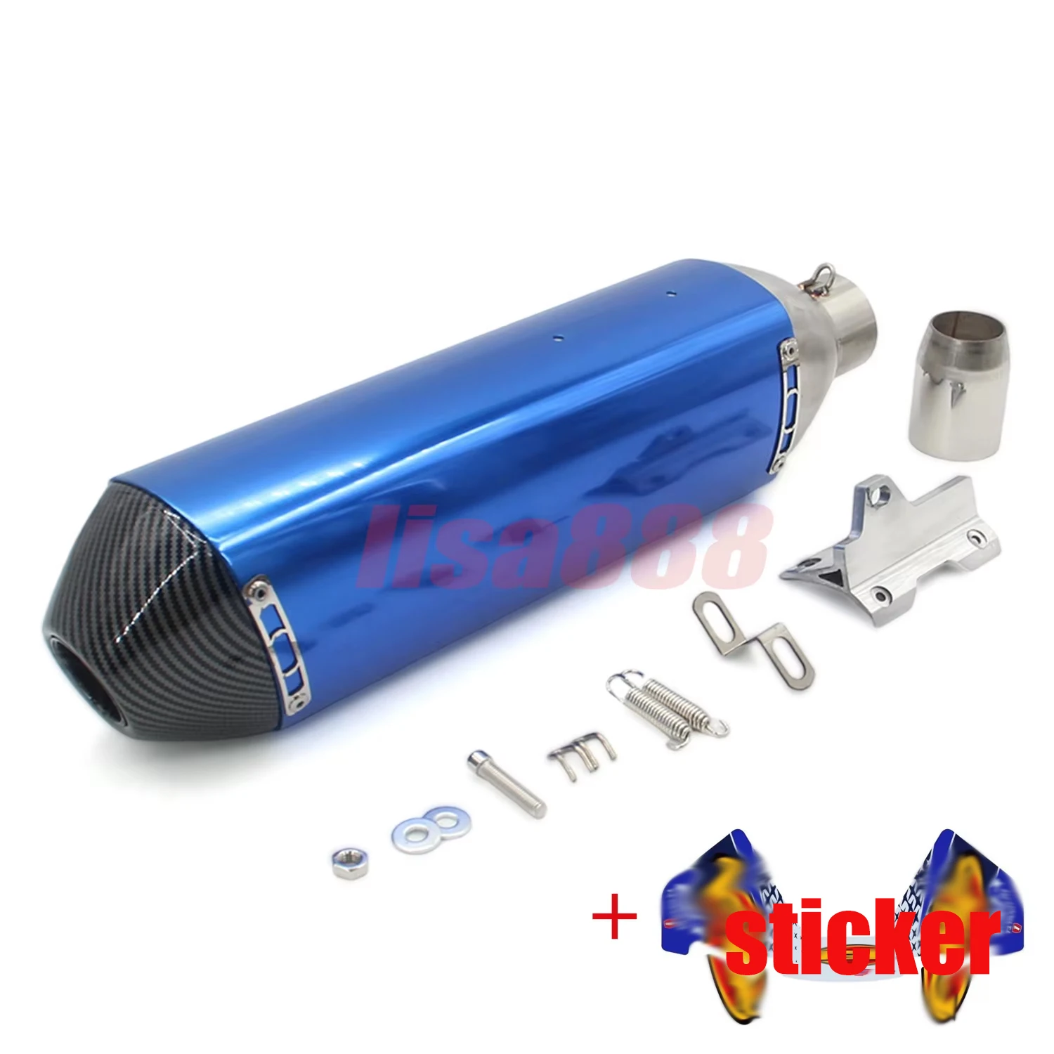 Length 470mm Inlet 51mm Motorcycle FMF 4T Exhaust Muffler Pipe Escape Moto Universal with DB Killer escapes para moto