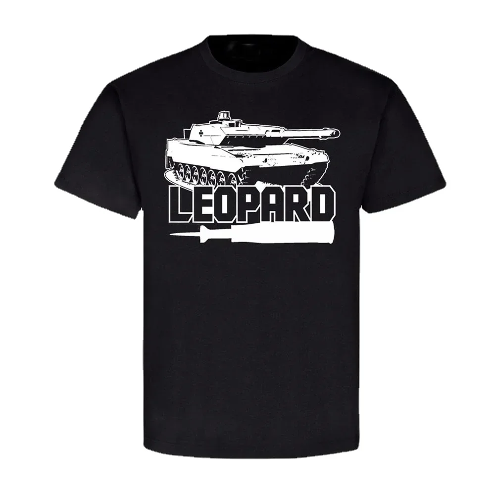 Летняя Хлопковая мужская футболка с коротким рукавом и круглым вырезом, новая леопардовая футболка Leo2A6 Panzertruppe PzBtl komladies KPZ Kampfpanzer