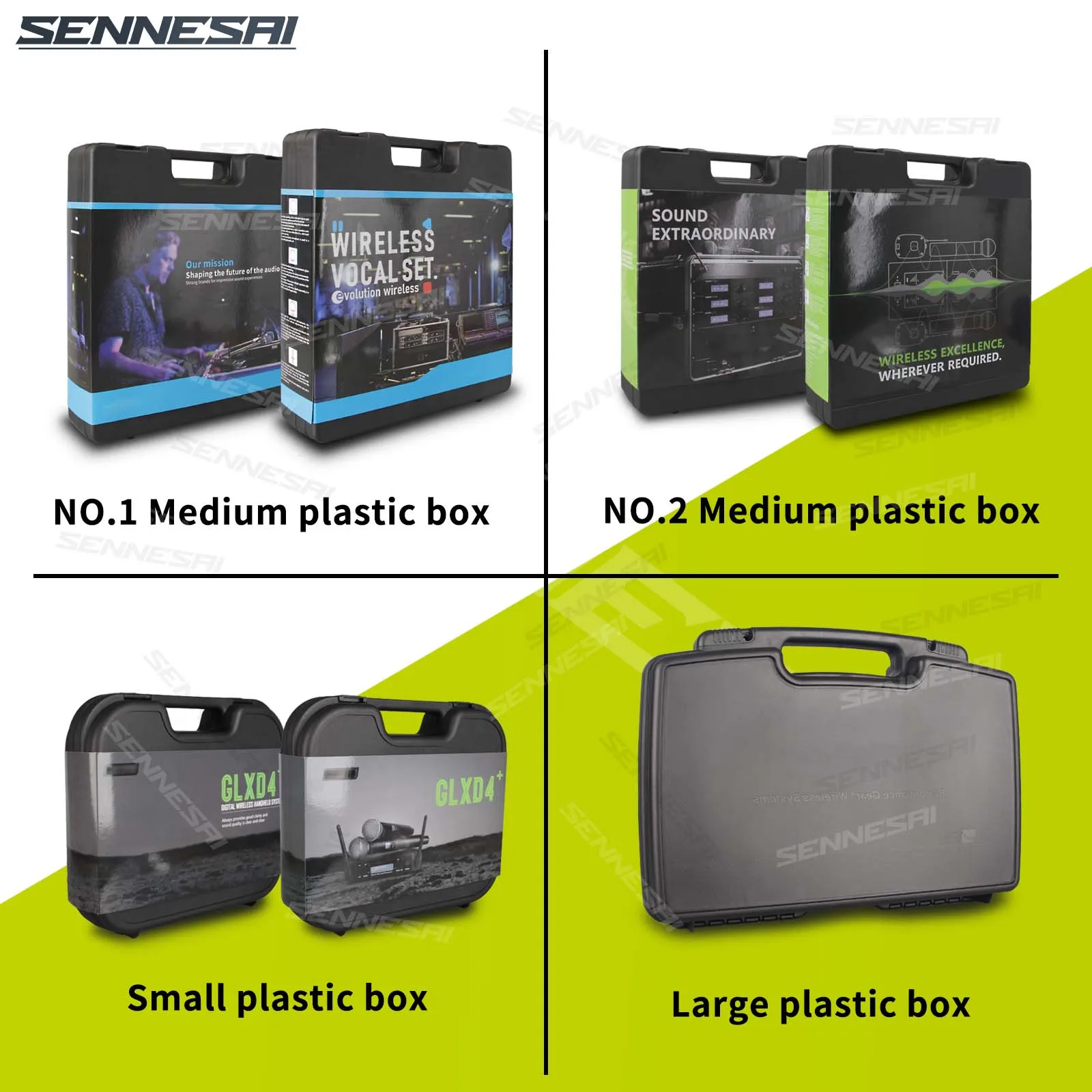Wireless Microphone Plastic Box, Easy To Carry, 2 Channel Microphone Accessories Storage Plastic Box, Suitable For GLXD4, EW135G