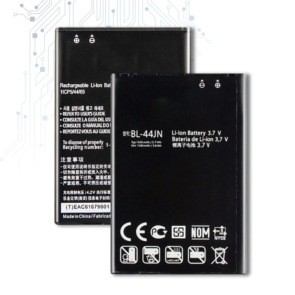 Bl-44Jn Bl44Jn Bl 44Jn Batteria Per Lg Optimus Zone P970 E730 P690 P693 E510 C660 P698 Ms840 L5 E400 E610 Batterie Per Telefoni Cellulari