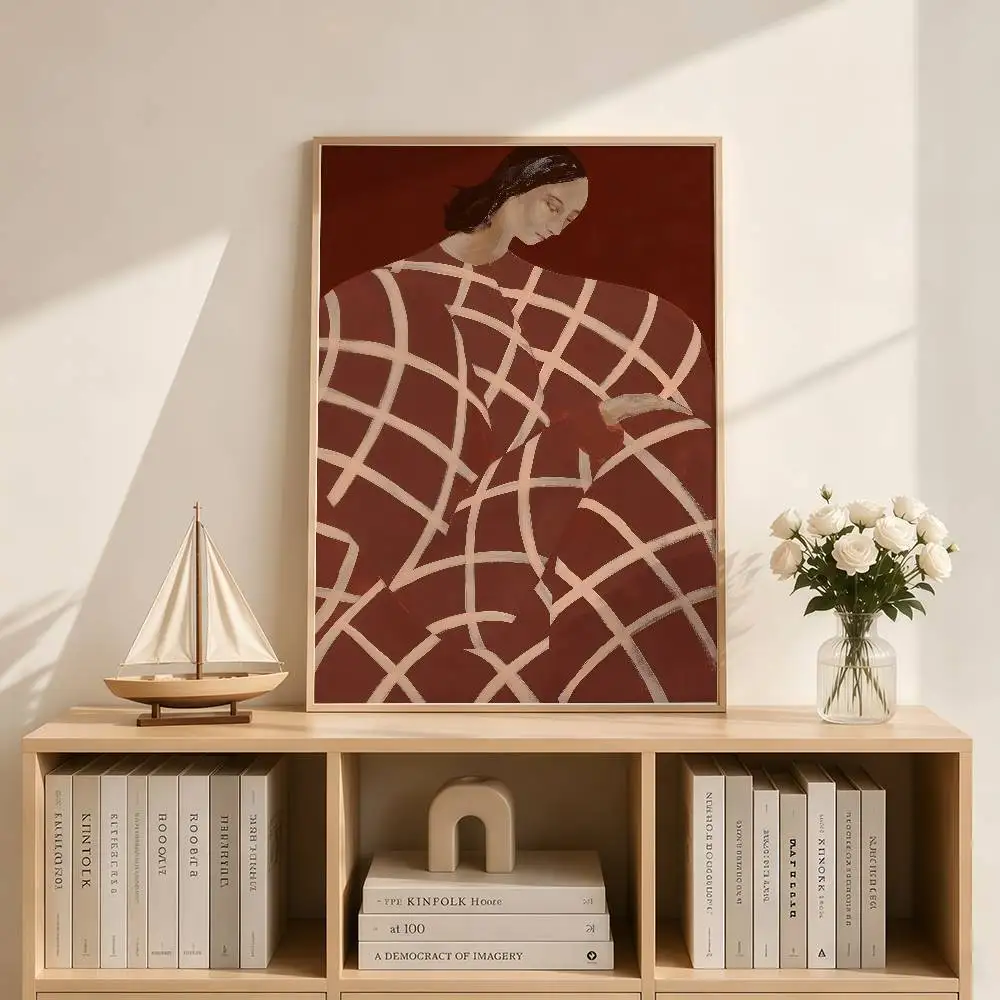 Nordic Minimalist Abstract Line Art - Retro Wall Decor