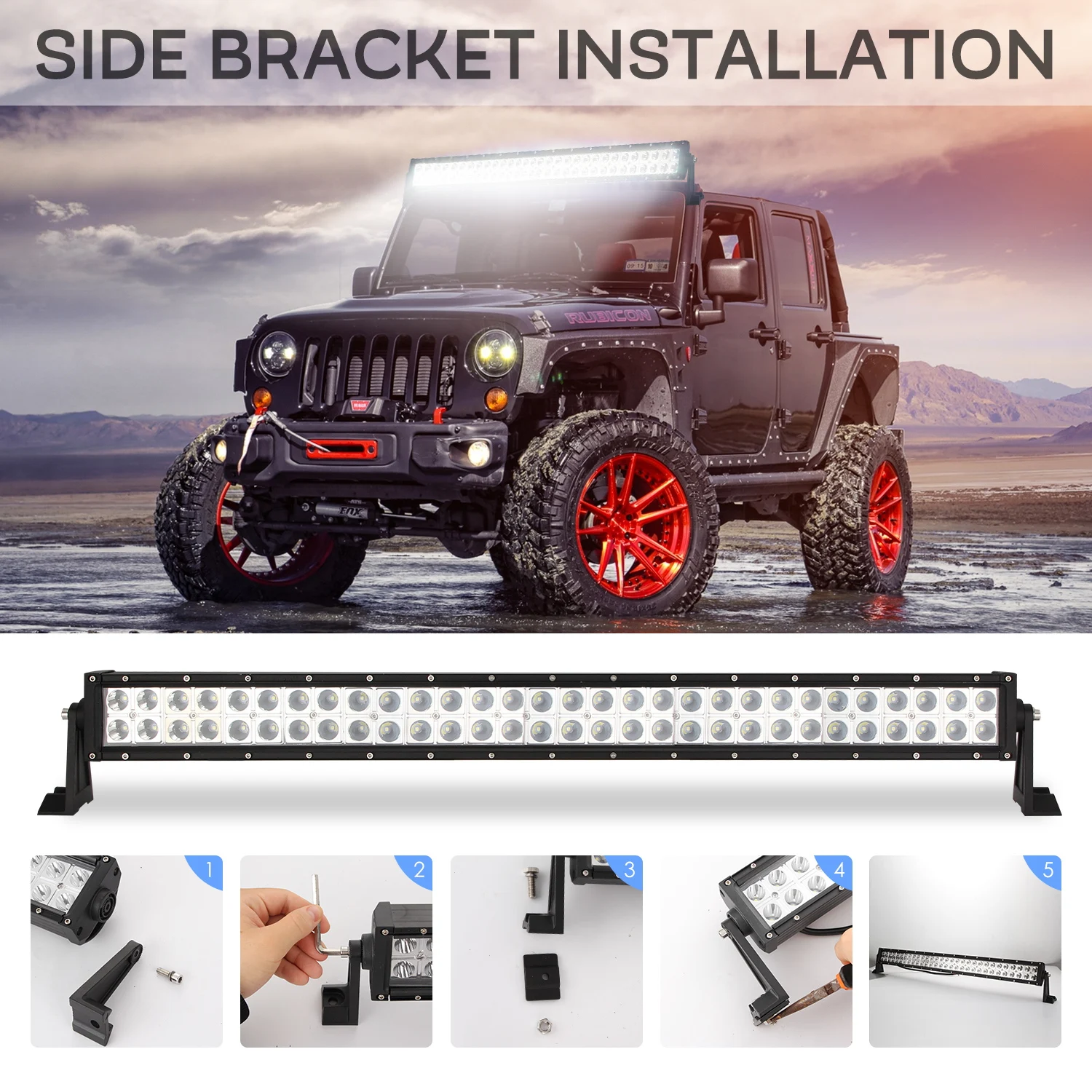 Auto LED Spotlights Work Light Bar White Yellow Flash 120w for Off Road 12V 24V
