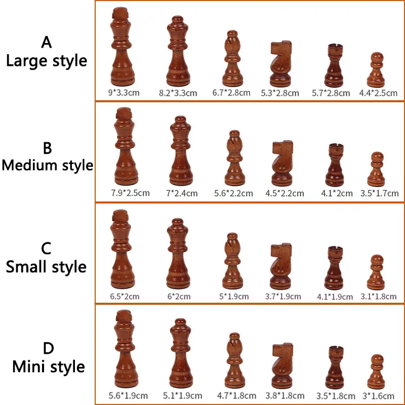 Wooden Magnetic Chess Pieces Children Toys Solid Wood Magnetic 2.2/2.5/3.5 Inch Piece Accessories No Board Puzzle Thinking Game 6