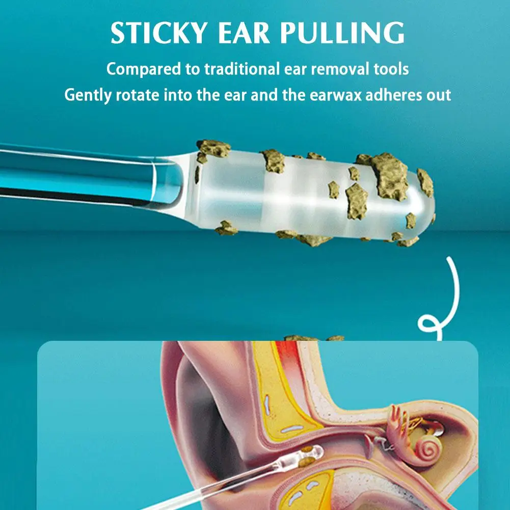 24Pcs Sticky Ear Pick Adhesive Ear Cleaner Set for Ear Cleaning Reusable Sticky Ear Sticks Sticky Cotton Swab Ear Cleaning Tool