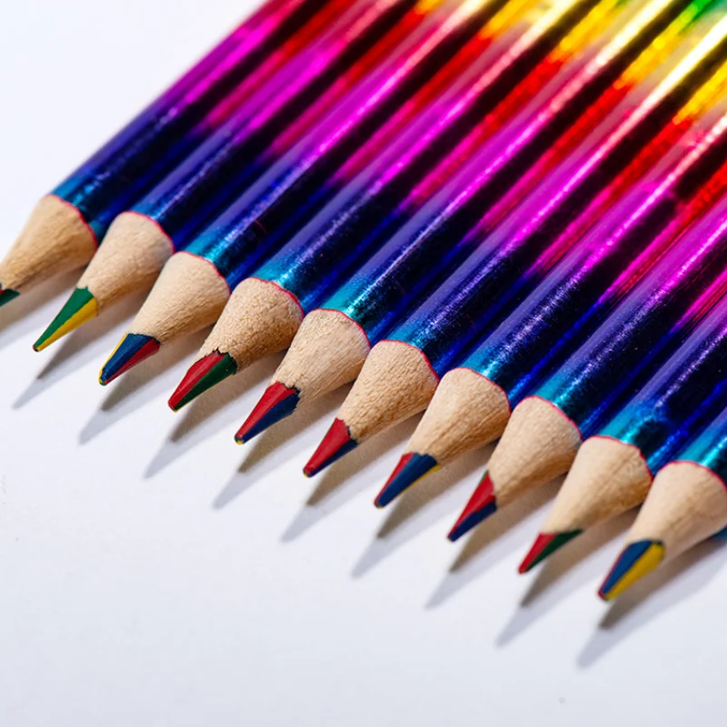 Rainbow Color Standard Pencils  12 Color Pencil School Supply