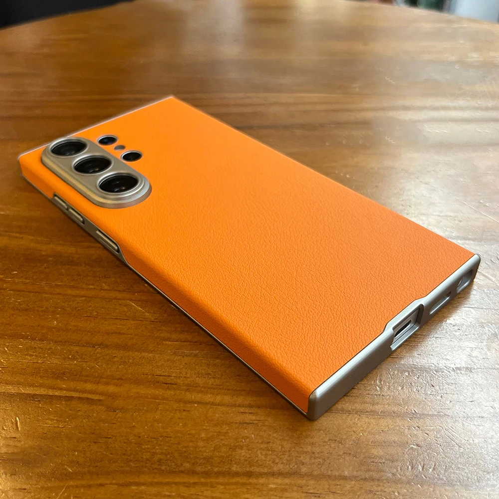 Leather Curved Ultra-Thin Matte Business Shockproof Case with Full Lens Coverage