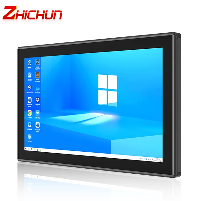 실내 산업용 안드로이드 18.5인치 6개 RS232 RS485 DC12V PCAP 터치스크린 패널 PC 올인원 컴퓨터 태블릿 컴퓨터