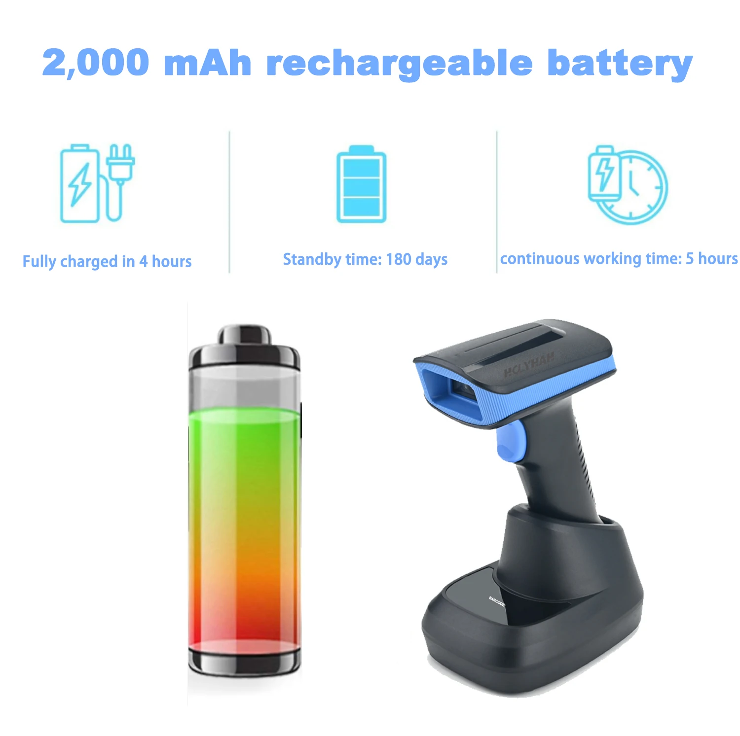 1D 2D Handheld Barcode Scanner Reader QR PDF417 Bluetooth 2.4G Wireless Wired USB Platform barcode scanner