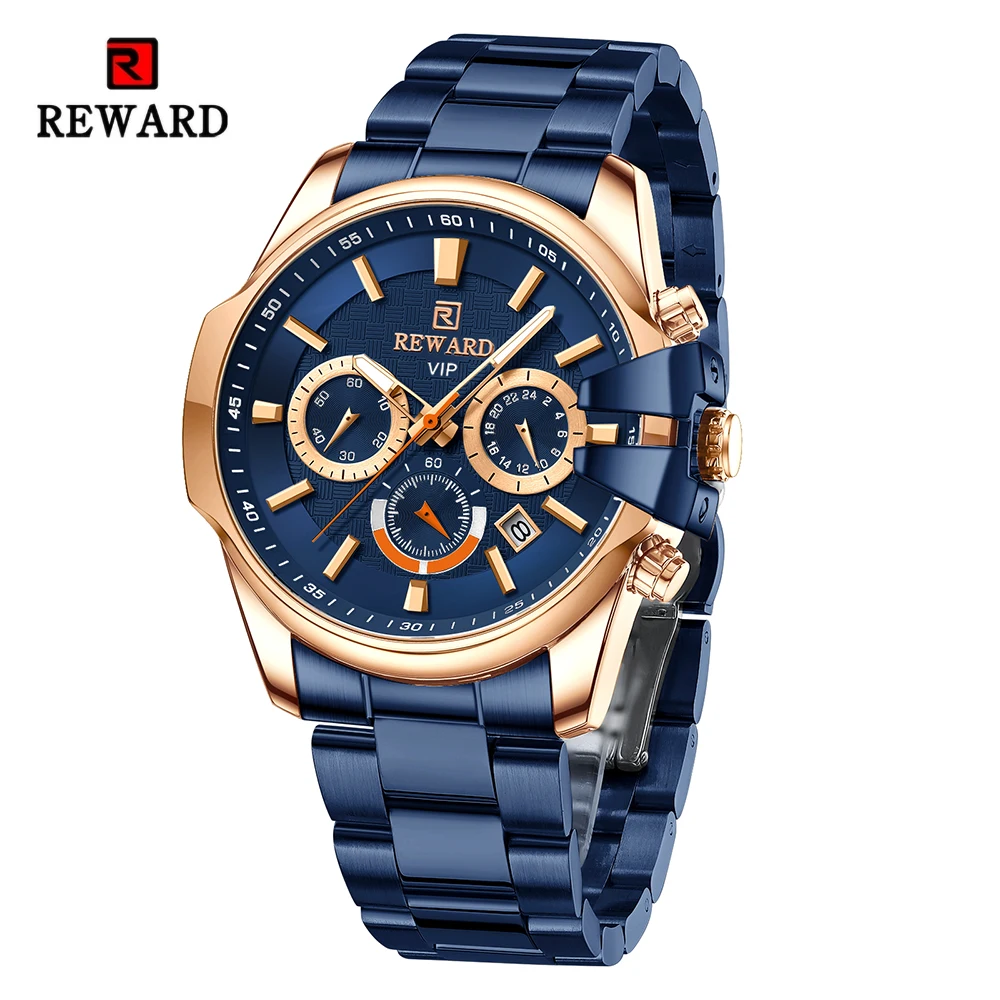 New REWARD VIP Luxury Wrist Watches for Men Business Stainless Steel