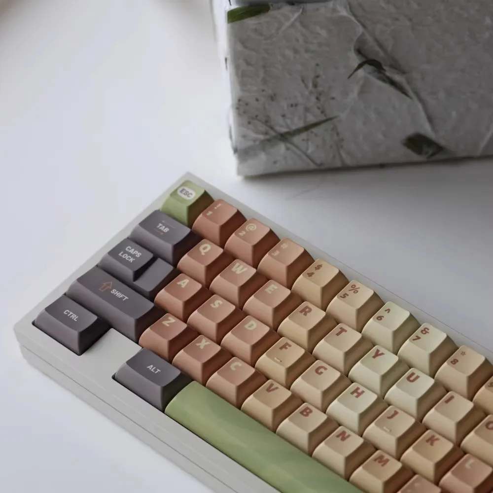 Matcha Cake Tema Keycaps Keycaps Dye Sublimation Perfil Kca Retro Lightproof Interruptor mx Conjunto - Imagem 4