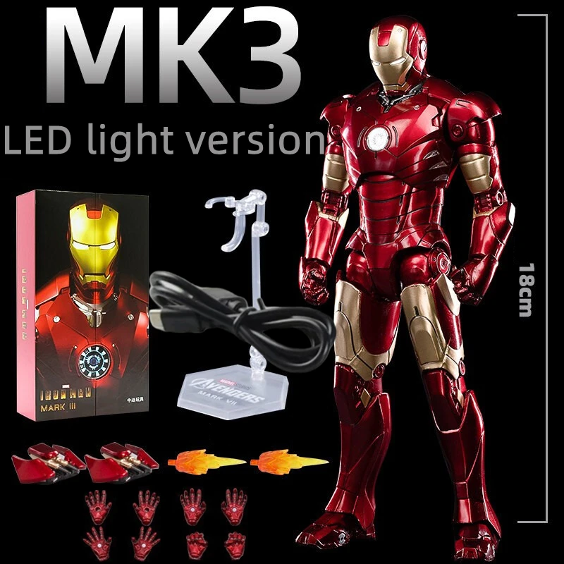 thumbnail image 1 of Figura de acción de Marvel Legends Avengers, regalo, Iron Man Iron Monger MK1 ~ MK43, luz LED, edición limitada, décimo aniversario, ZD, 1 of 5