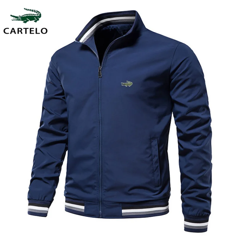 CARTELO Autumn and Winter Men's Stand Collar Casual Jacket Outdoor Sports Jacket Fashion Embroidered Brand Jacket