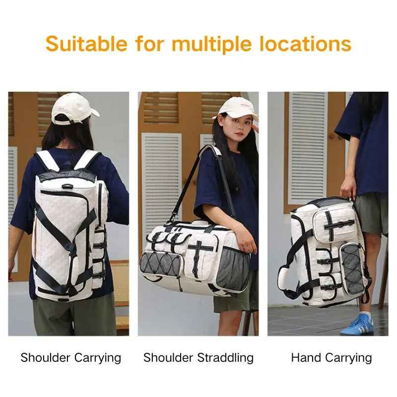 Lightweight Fashion Travel Backbag Large Capacity Wet And Dry Separation Short Trip Storage Bag Tide Cool Gym Bag for Men Women 5