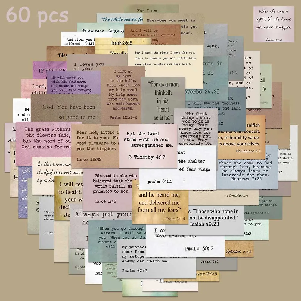 60pcsEnglishBibleVerseStickersAestheticGraffitiDecalsForLaptop