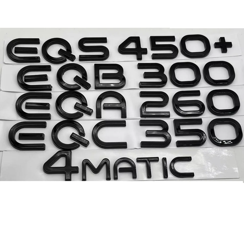메르세데스 벤츠 신에너지 EQA H243 전기 모터 EQA250 EQA260 EQA300 EQA350 EQA250+ 심볼 엠블럼용 글로스 블랙 레터링