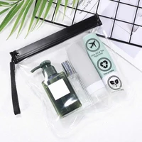 1/4Pcs Clear TSA Approved Toiletry Bag Portable Travel Essentials Flight Make Up Liquid Leakproof Resealable EVA Cosmetic Bags 2