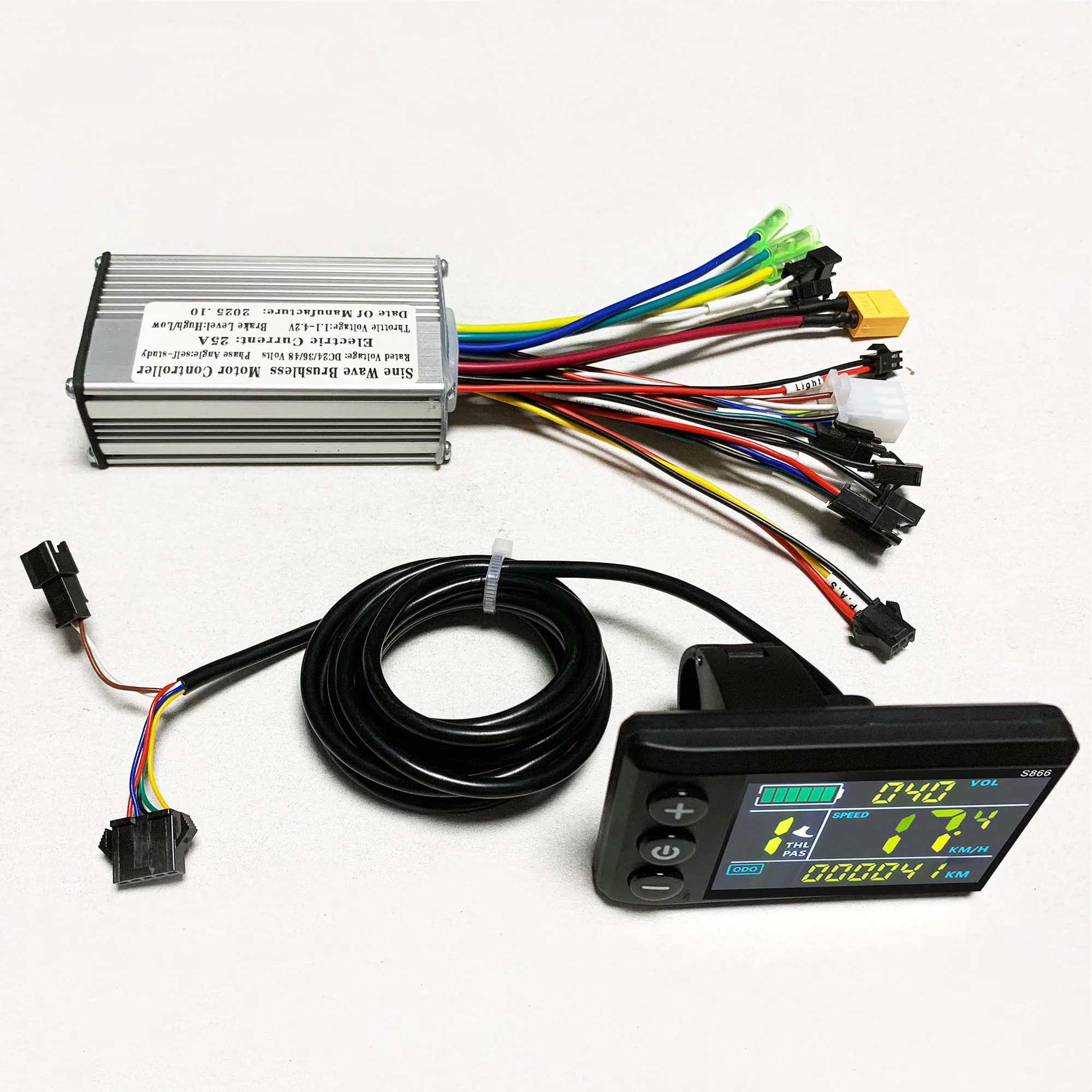 24V36V48V sine wave brushless motor controller 250W 350W-500W with S866 color LC
