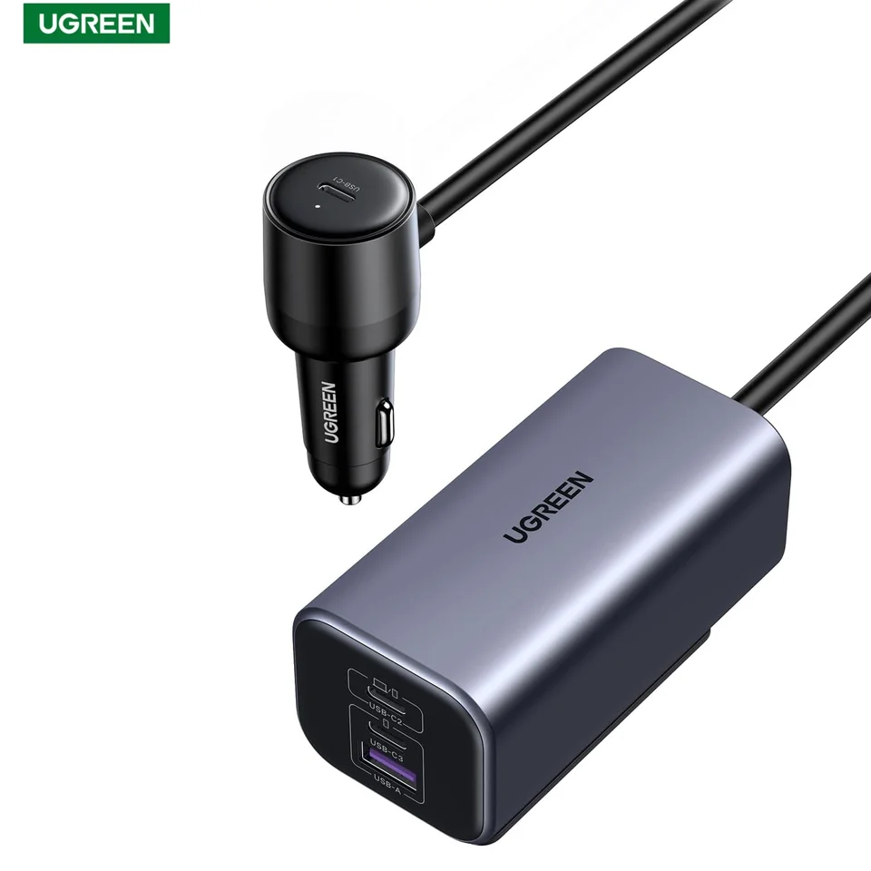 Gan Charger UGREEN 69W USB C Fast Car Charger PD QC USB C