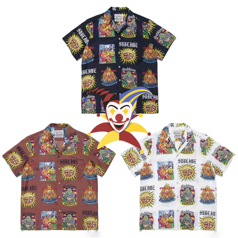 

WACKO MARIA Sunflower Shirt Men Women 1:1 Top Quality New Hawaiian Shirts Tee