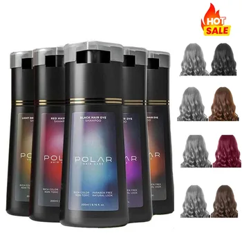 Shampoo Colorante 2026 per Capelli Grigi Donna Uomo, Kit Tinta Naturale Semipermanente Nero Marrone Viola 200ml