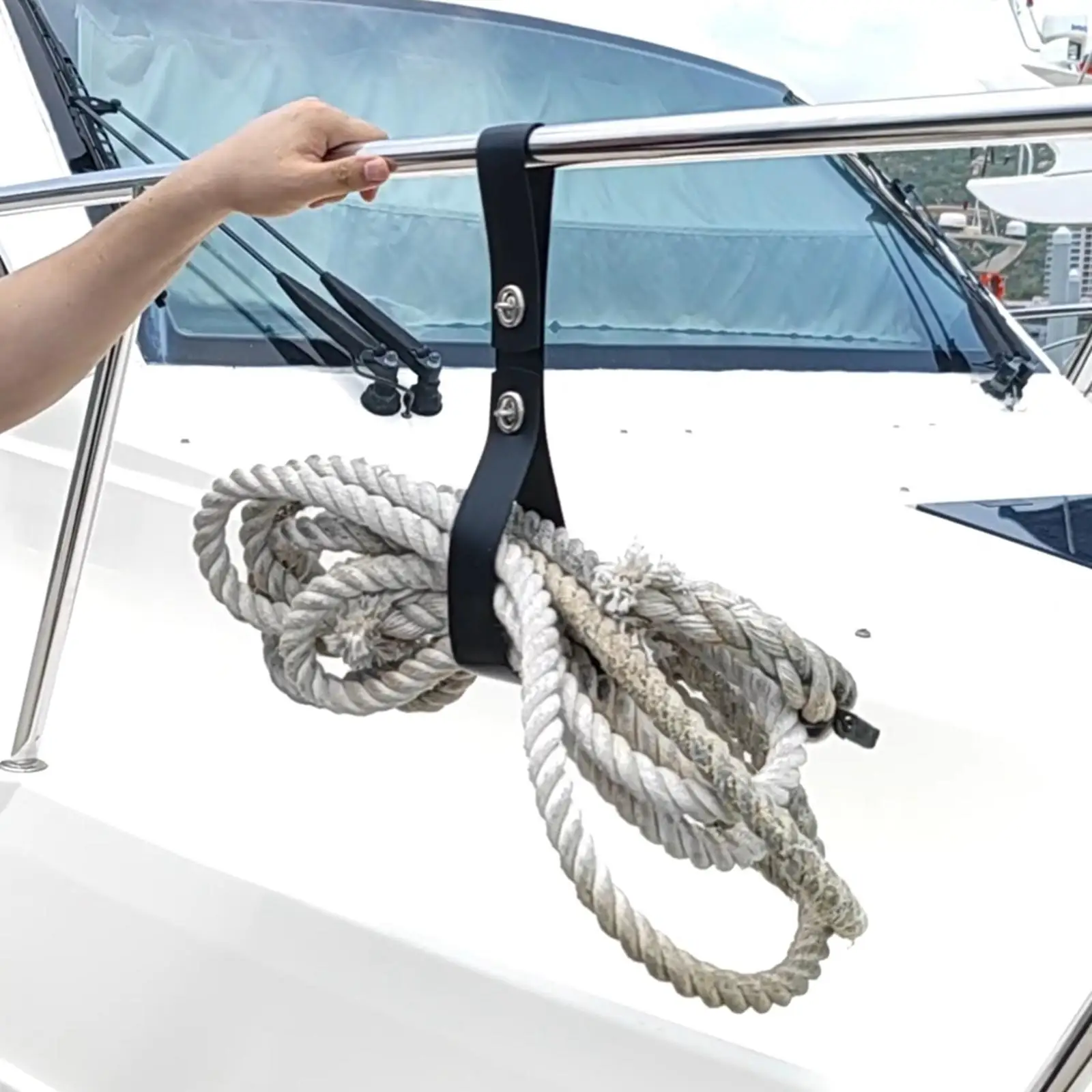 Boat Dock Line Holder for Ropes Line and Cord Yacht Rail Fender Rope Holder  Durable Boat Fender Line Holder Fit for Yacht Parts