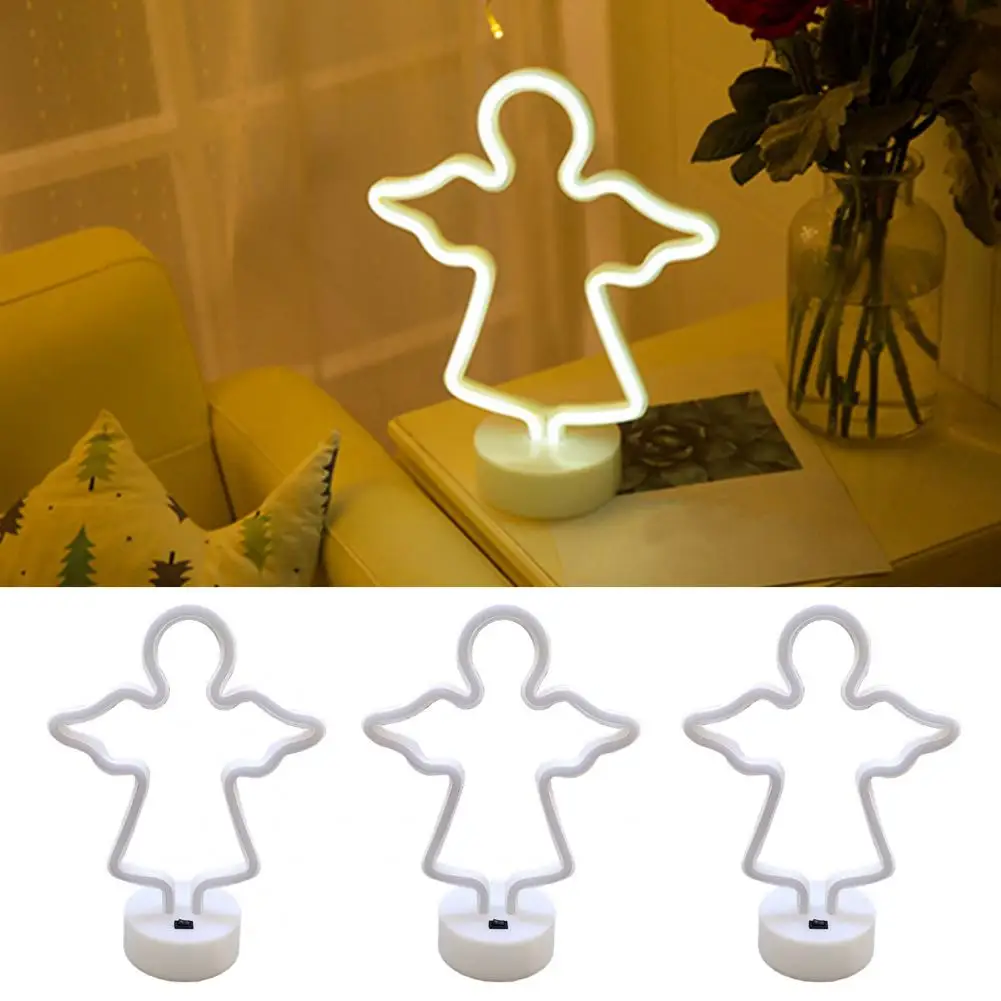 

Led Neon Light Party Decoration Stunning Angel Neon Sign Lamp Usb/battery Operated Mushroom Led Light for Non-glaring