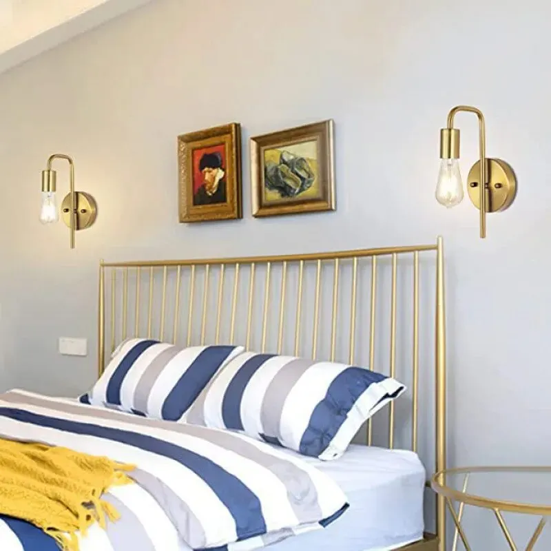 Retro Gold Black Metal Wall Lamps Vintage Light for Bedside Mirror - Image 3