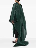 Miyake Pleated Women's Medium Length V-neck Drooping Blouse Dress