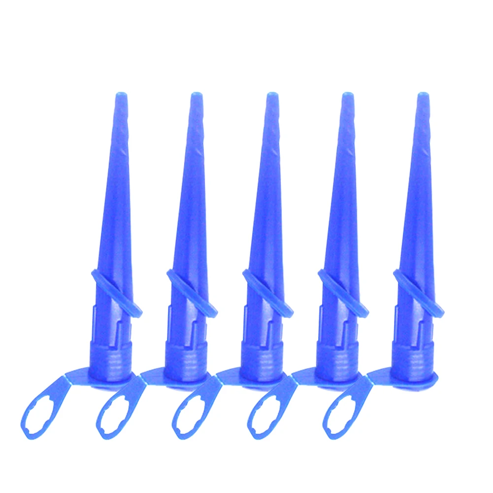 

5pcs Home Improvement Glass Glue Tip Mouth Plastic Pointing Blue Caulking Nozzle Durable Construction Tools Universal Odorless