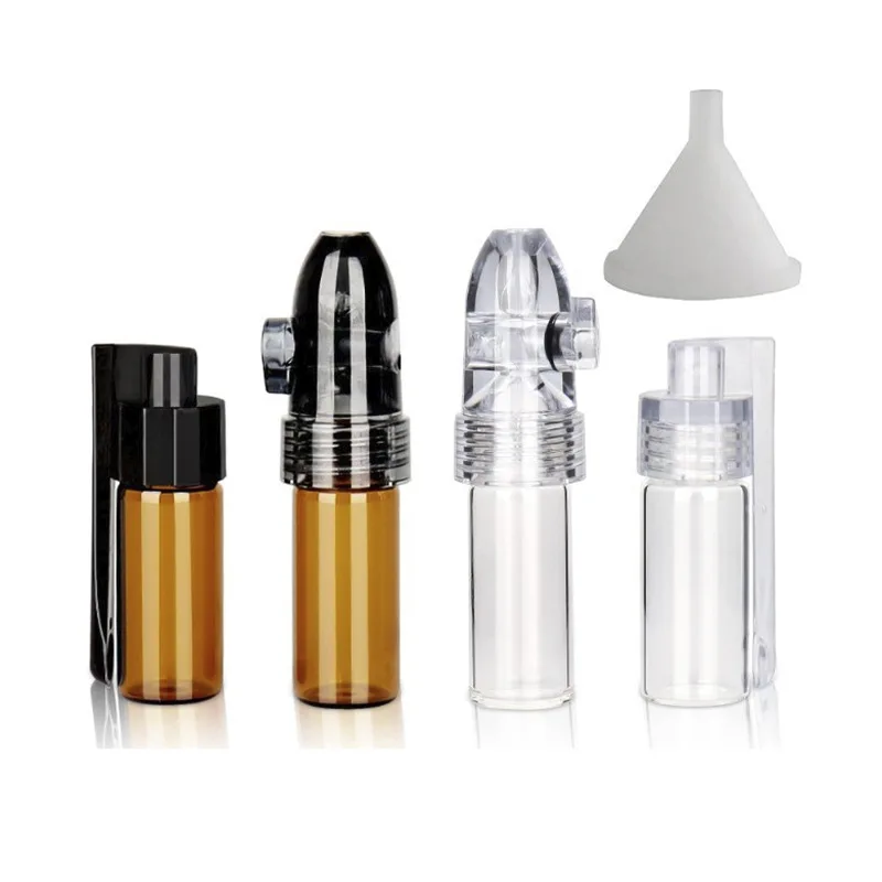 

5pcs/Lot Portable Glass Cans smoke Kit Travel Storage Set Creative +Plastic Funnel(RANDOM colour )