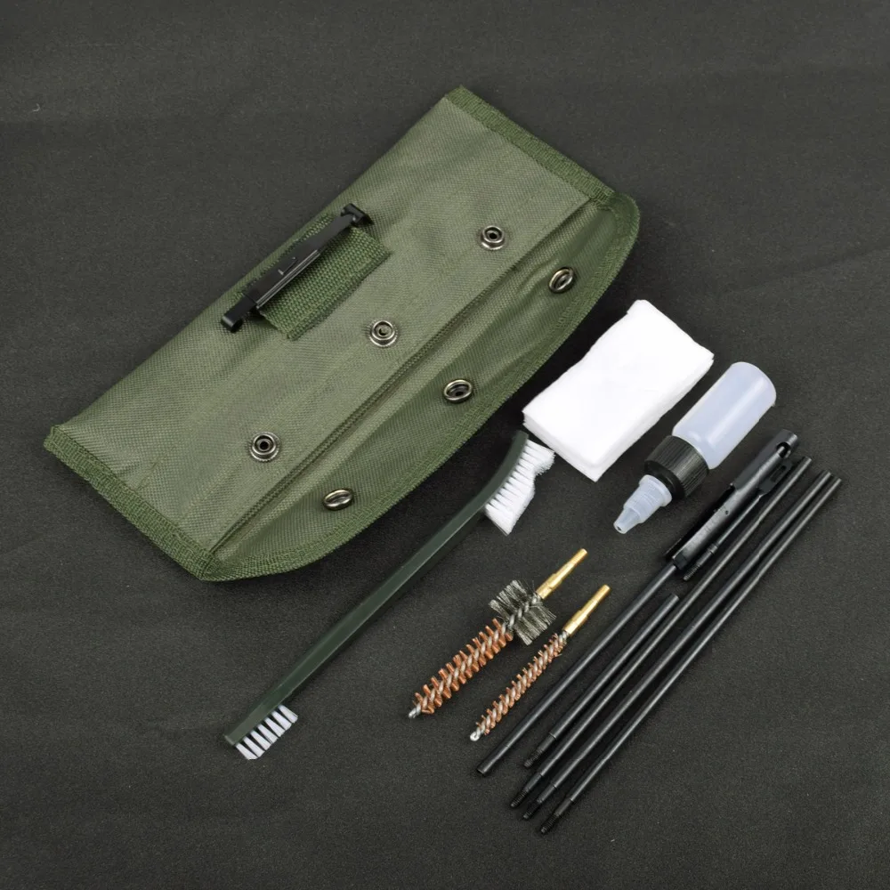 10 Piece .22 22LR .223 556 Airsoft M4 M16 Rifle Gun Cleaning Kit 
