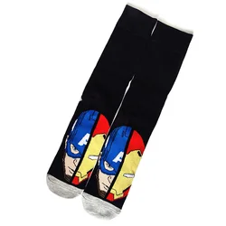 1 Pair Comics Hero General Men Socks Iron Man Captain-America Pattern Cartoon Men Sock