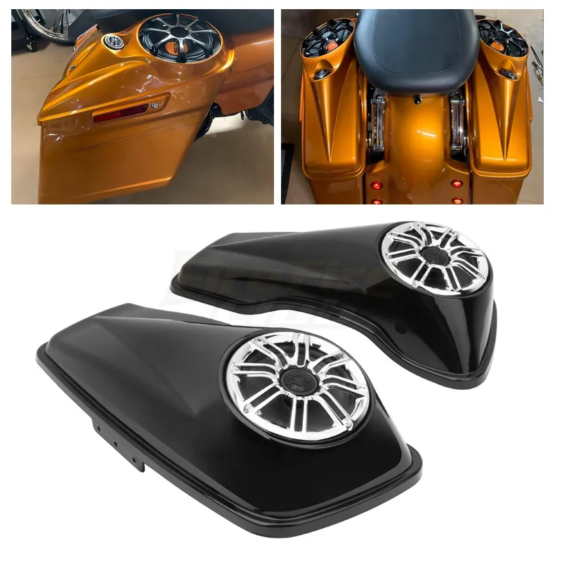 Motorcycle Saddle Bag Saddlebag Lids Speakers Covers For Harley Touring