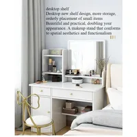 Table de maquillage chambre à coucher avec rangement miroir intégré petit appartement simple multifonctionnel e **** commode de célébrité Internet mique 5