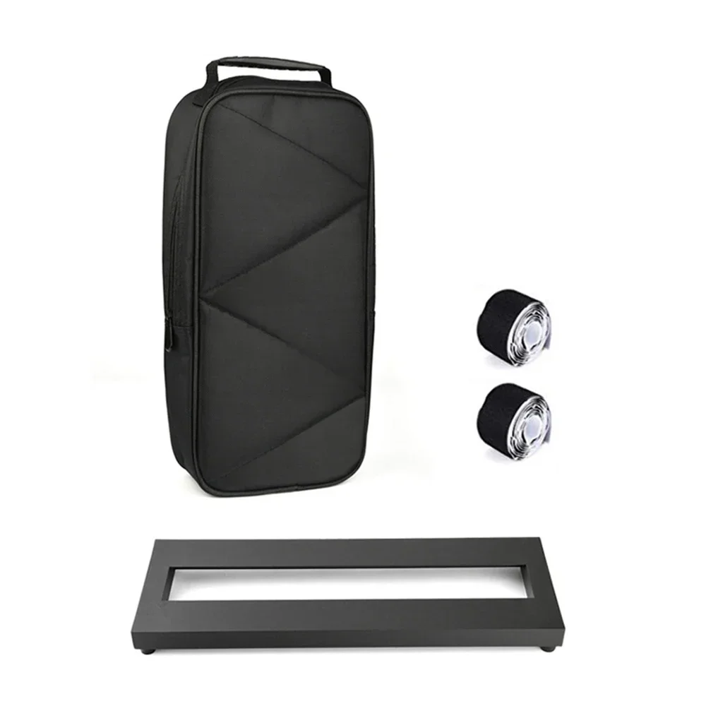 Guitar Effect Pedal Board Kit Guitar Pedalboard Aluminum Alloy Pedalboard 15&times;4.9 Inch with Carrying Bag Effect Pedal Plate Tool